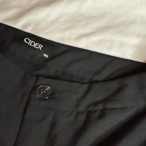 Cider Satin Fur Bottom Cropped Pant